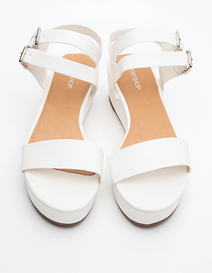 Lyst - Topshop Hanna Flatform Sandal in White