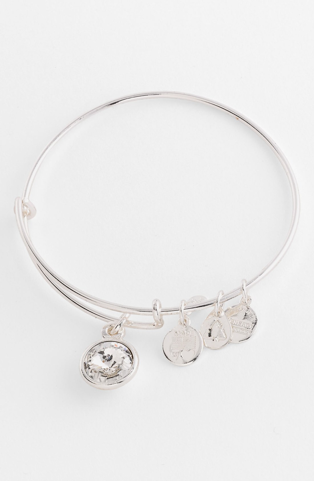 Alex And Ani Birthstone Expandable Wire Bangle in Silver (april crystal ...
