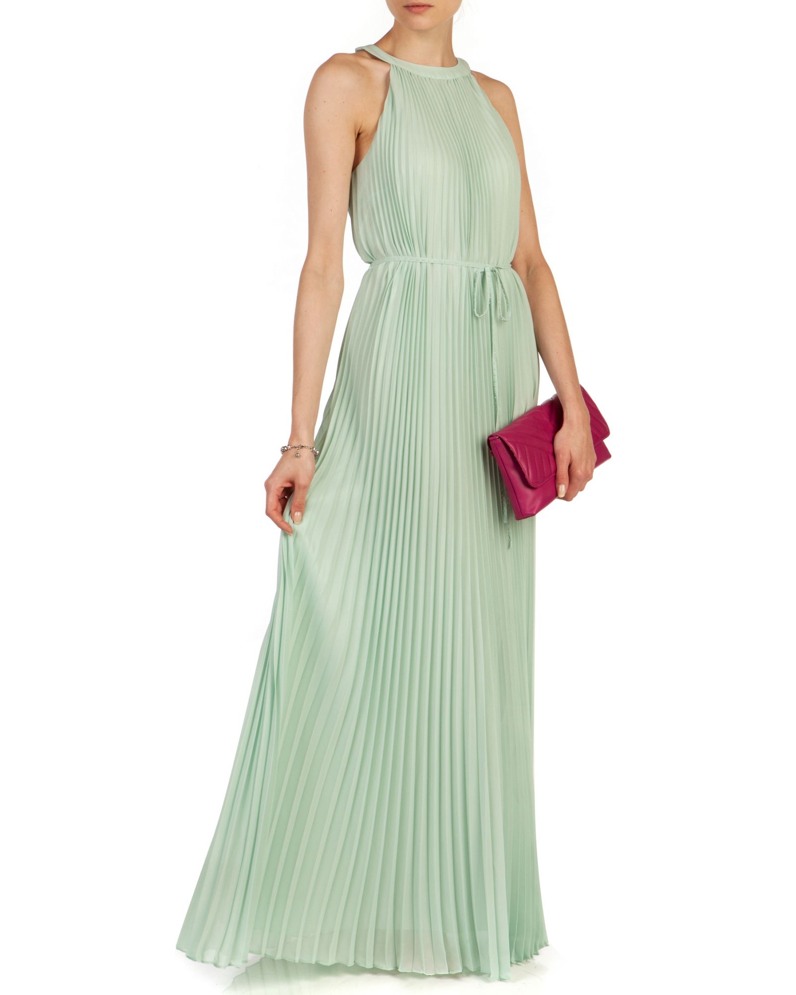 Ted Baker Kaddi Pleated Maxi Dress In Green Mint Lyst 