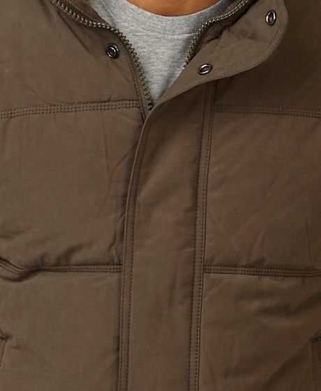 21men Hooded Puffer Vest in Brown for Men (OLIVE) | Lyst