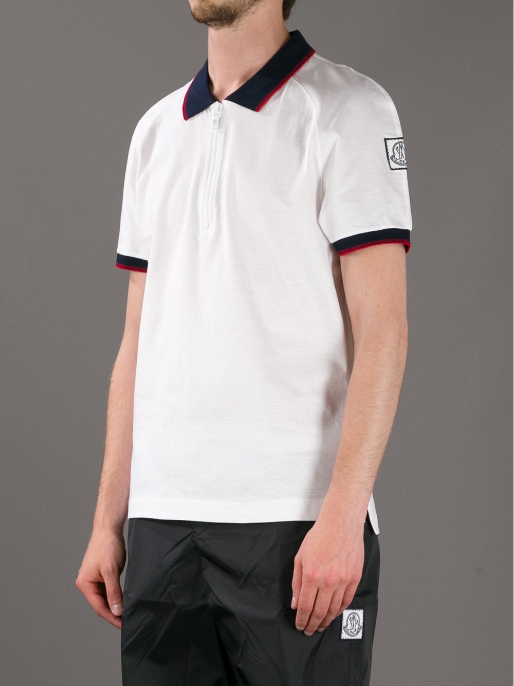 Lyst Moncler Gamme Bleu  Zip Polo  Shirt  in White for Men