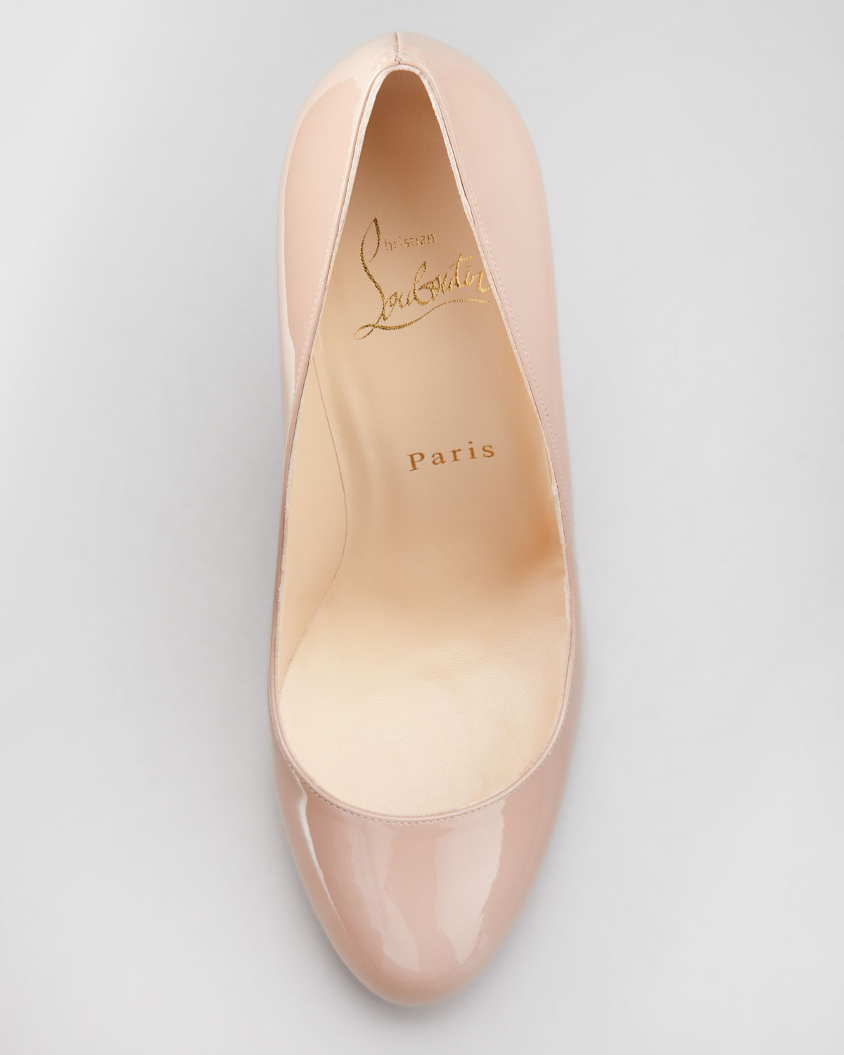 louboutin shoes for men - christian louboutin round-toe Prorata Pumps Nude Patent leather ...