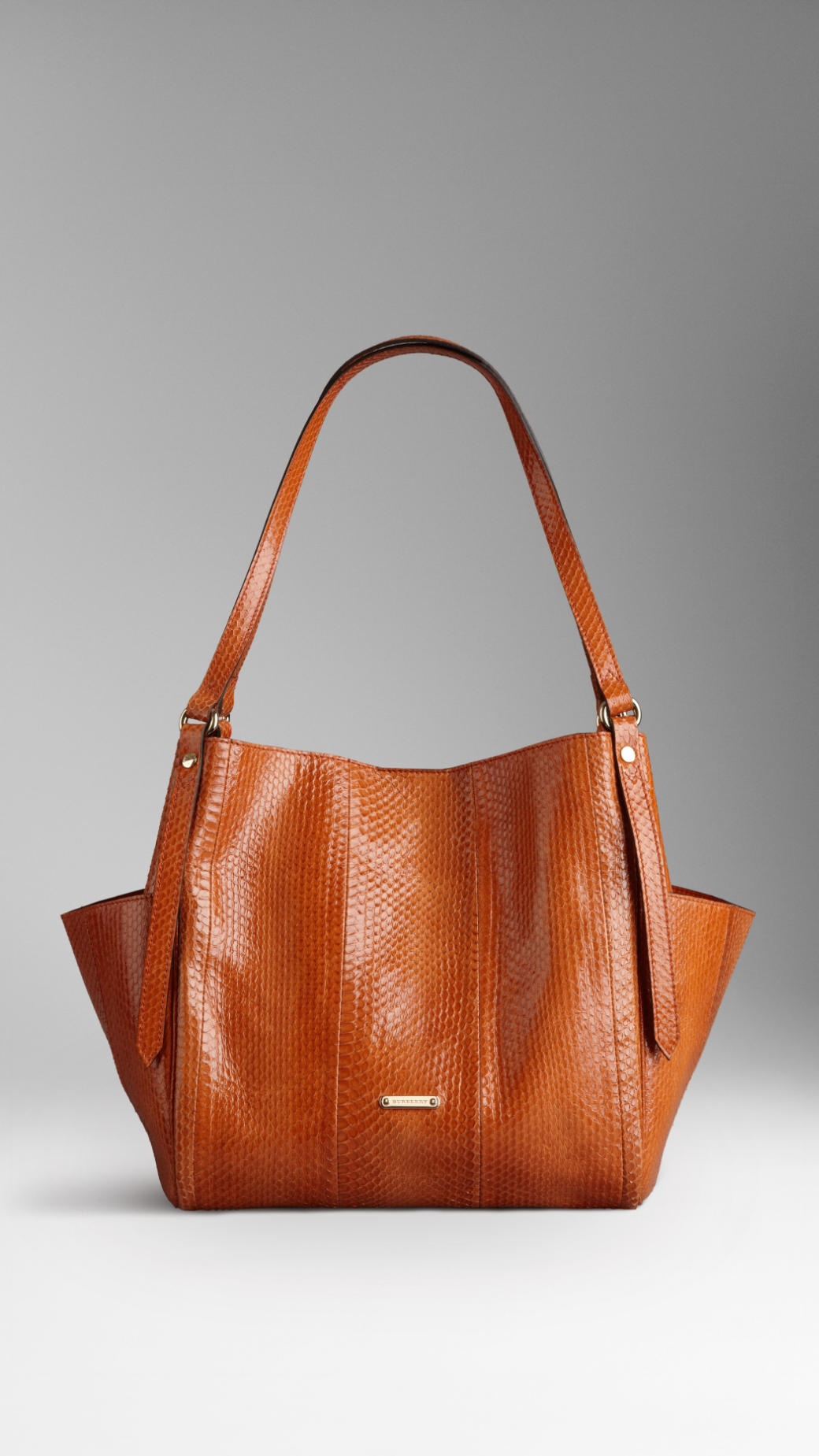 Lyst - Burberry Small Snakeskin Tote Bag in Brown
