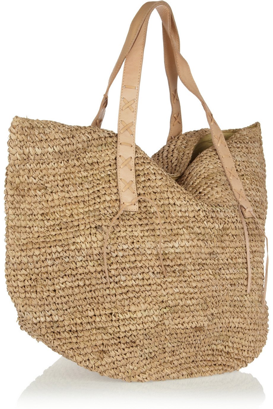 woven raffia tote