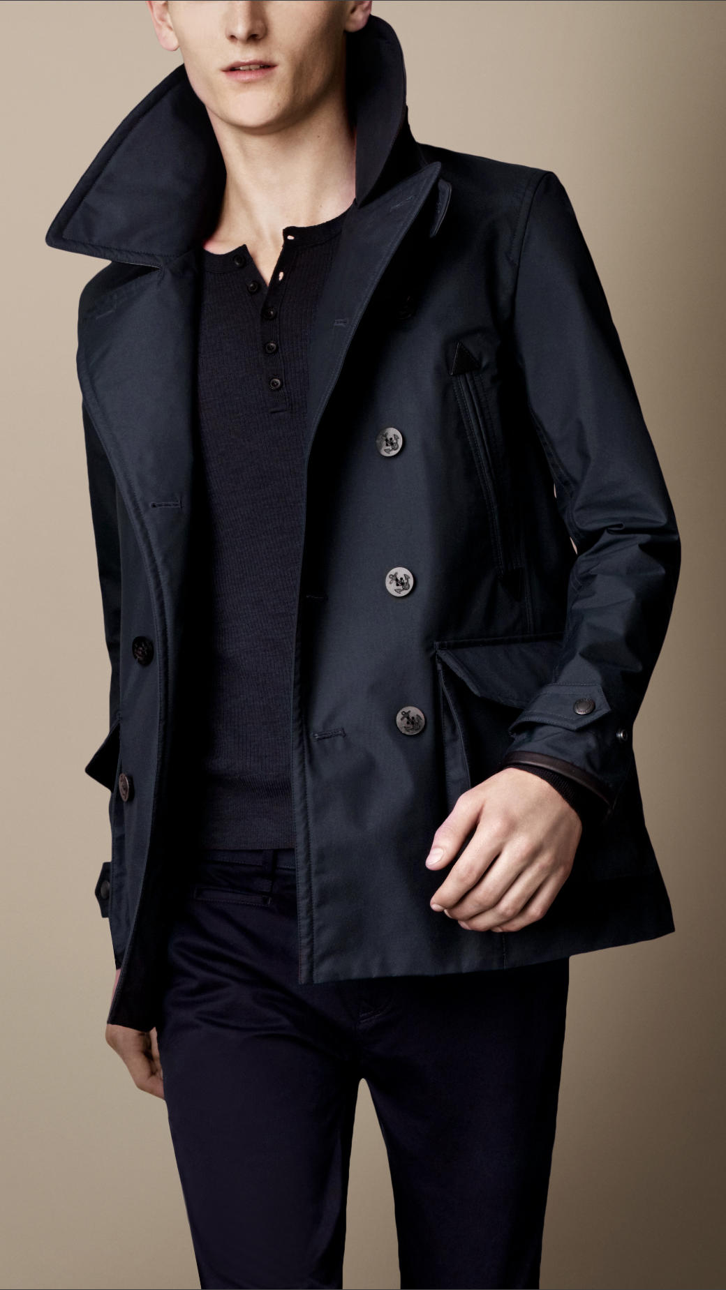 burberry pea coat mens sale