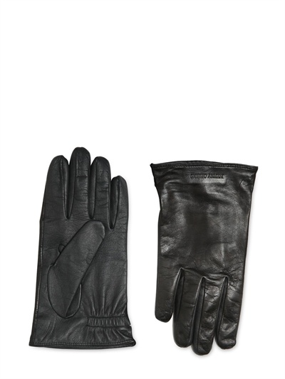 Lyst - Giorgio Armani Touch Screen Leather Gloves in Black for Men