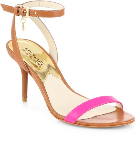 Michael Michael Kors Bridget Ankle Strap Sandals in Pink (tan-pink) | Lyst