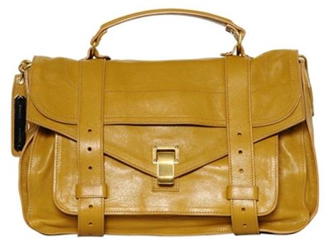 Proenza Schouler Ps1 Medium Lux Leather Satchel Bag in Gold (curry) | Lyst