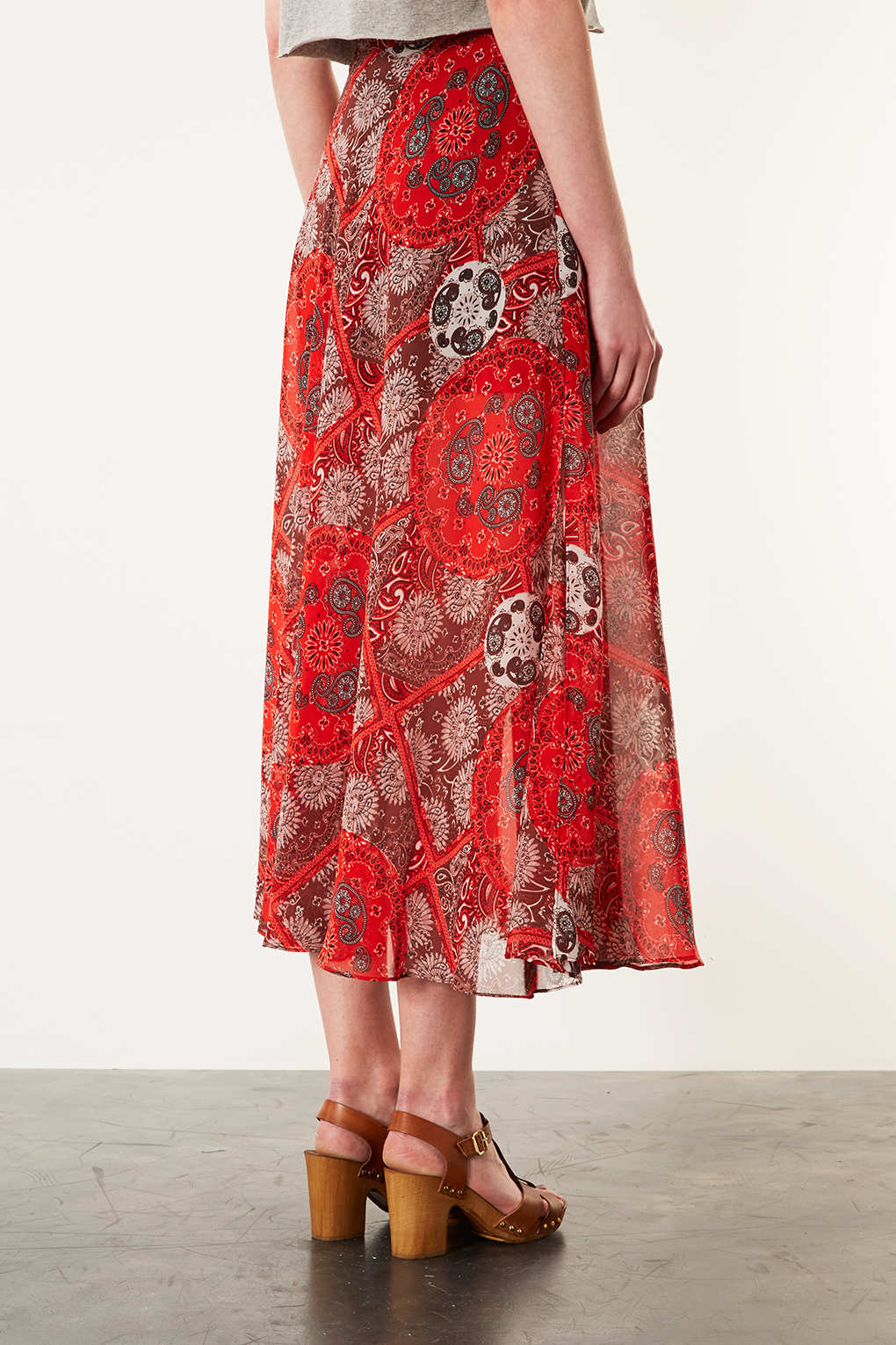 Lyst - Topshop Red Bandana Print Maxi Skirt in Red