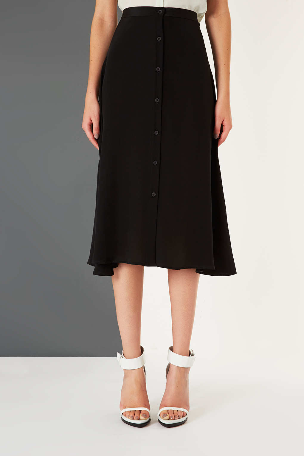 black silk midi