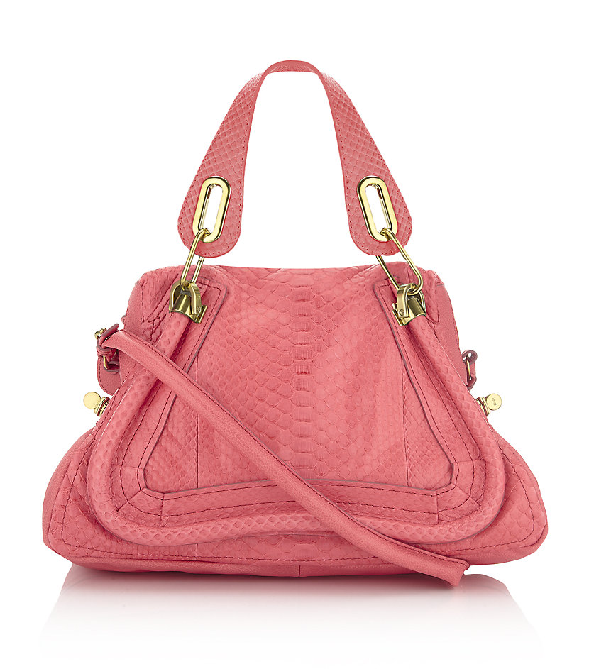 Chlo Medium Paraty Python Tote in Pink (gold) | Lyst  