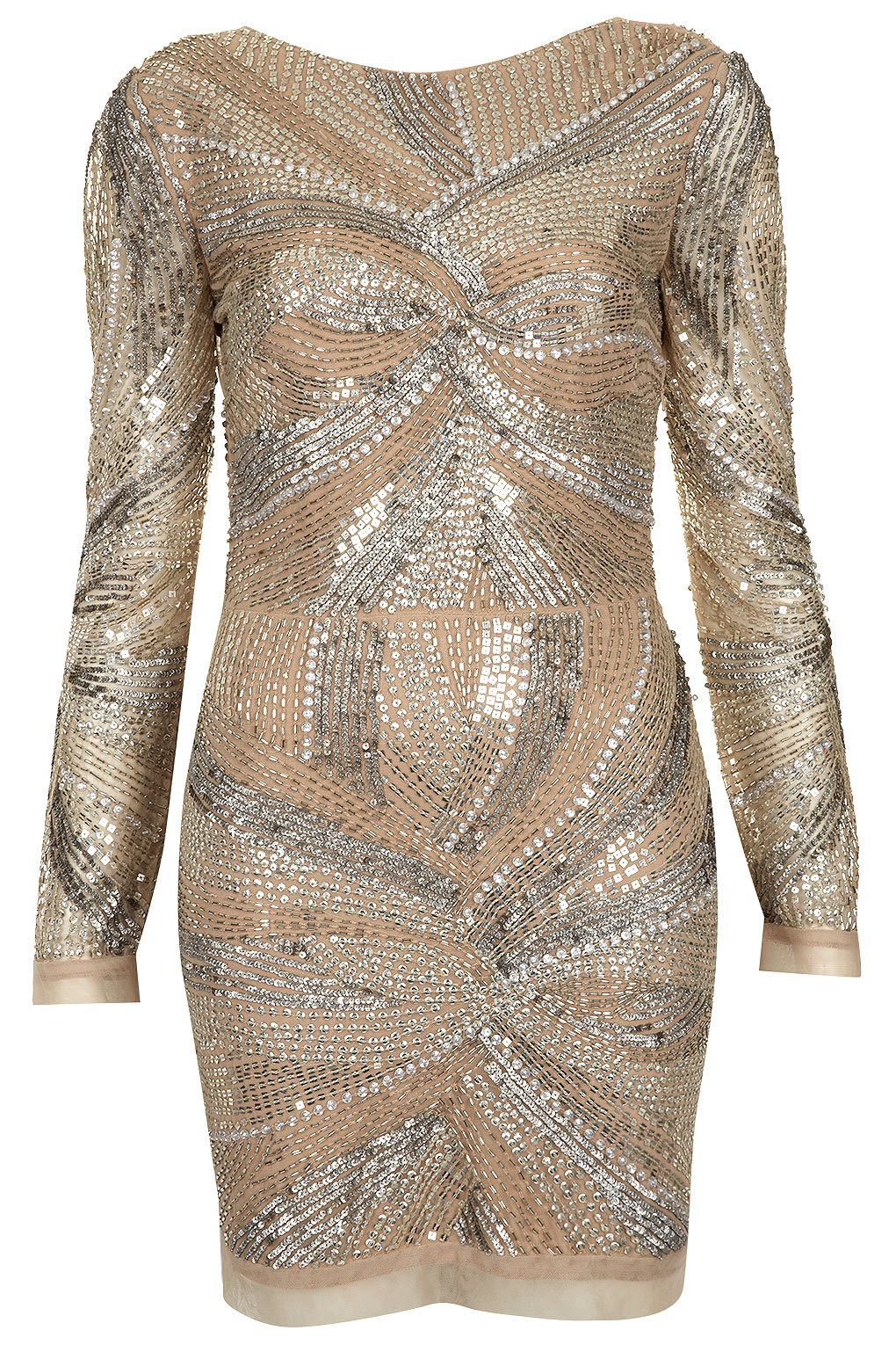Lyst - Topshop Petite Embellished Dress in Metallic