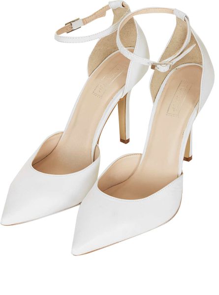 Topshop Gizmo Ankle Strap Court Shoes in White | Lyst