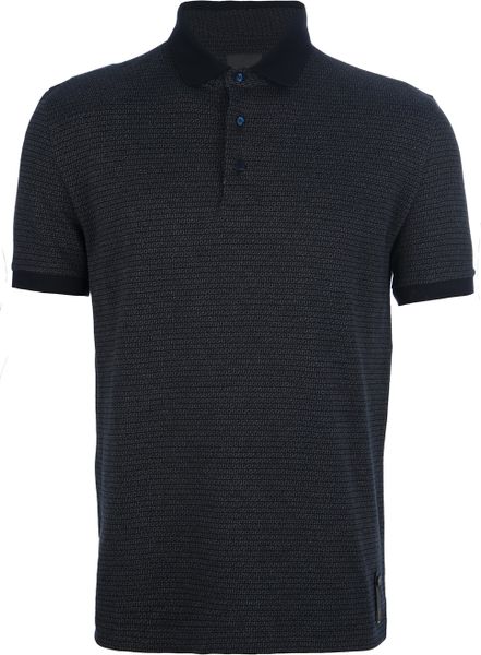 Fendi Monogram Polo Shirt in Black for Men (blue) | Lyst