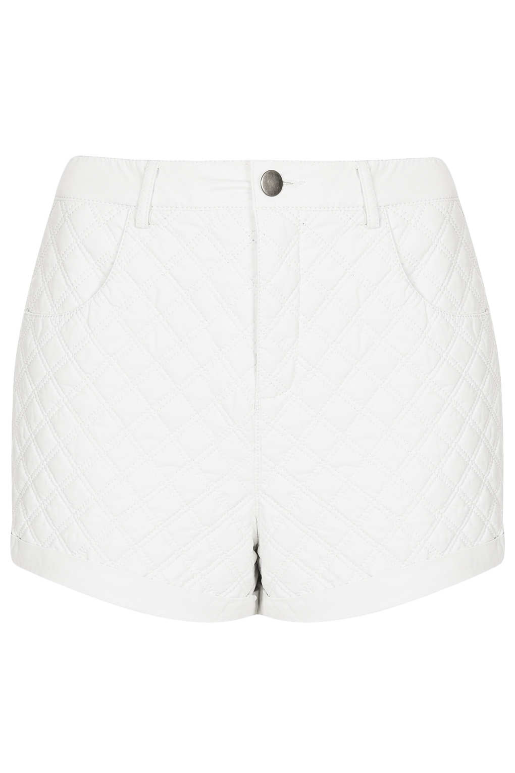 Lyst Quilted Pu Shorts in White