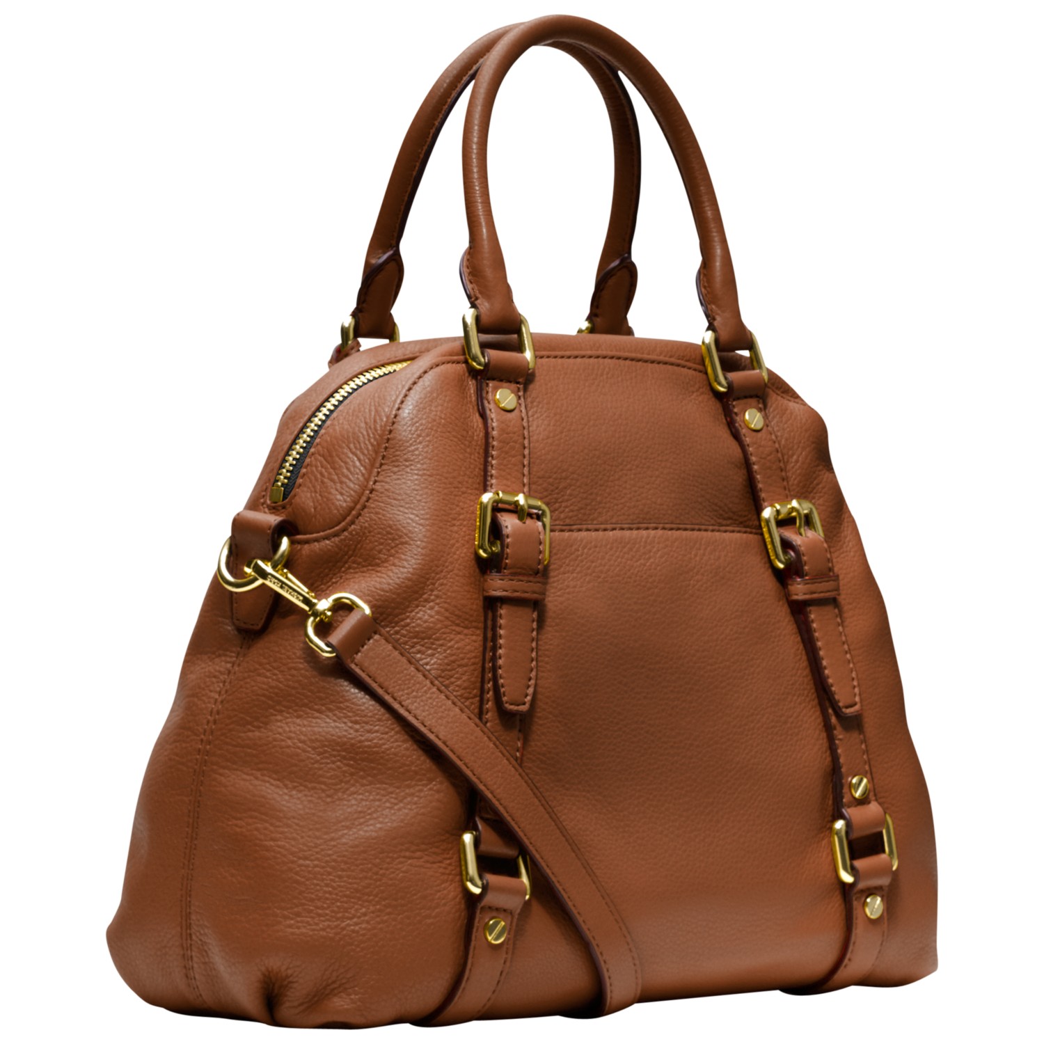 MICHAEL Michael Kors Bedford Leather Bowling Bag in Brown - Lyst
