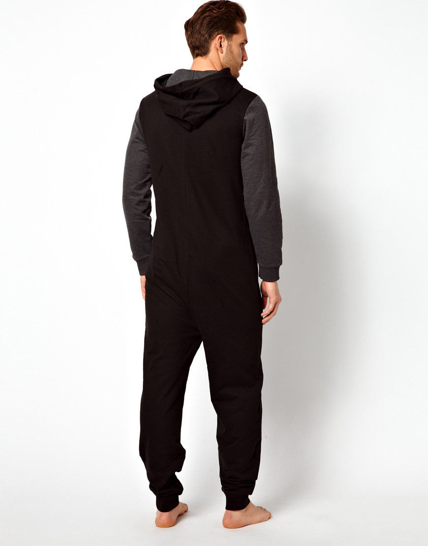 Lyst Asos Onesie with Contrast Sleeves in Black for Men