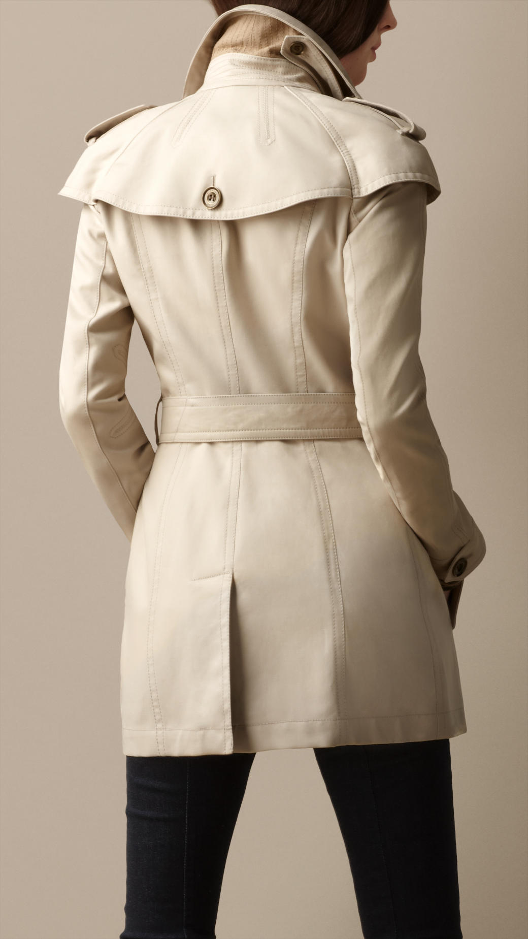 Lyst - Burberry Cape Detail Trench Coat in Natural