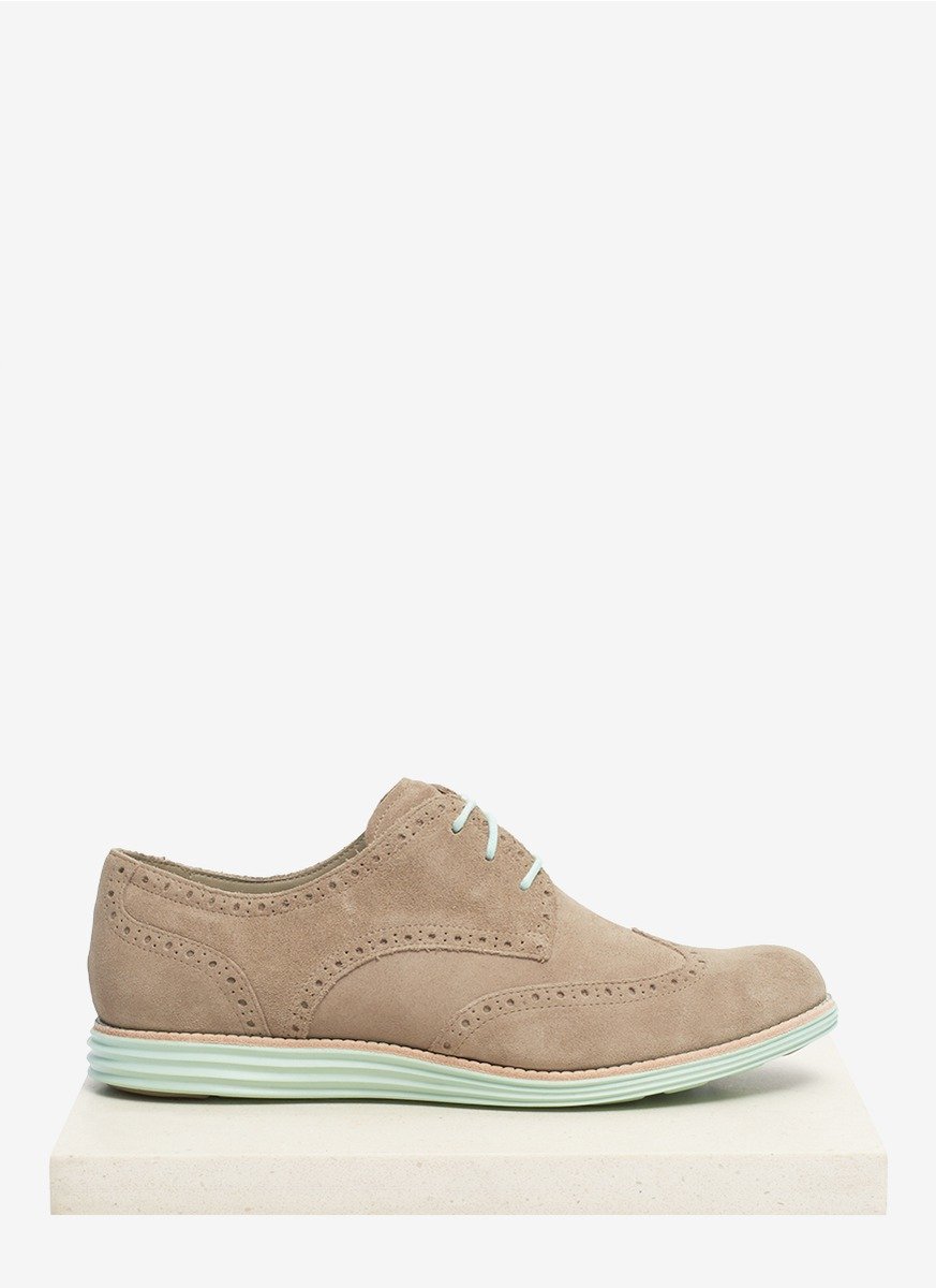 Lyst Cole Haan Lunargrand Suede Wingtip Shoes In Gray 8927