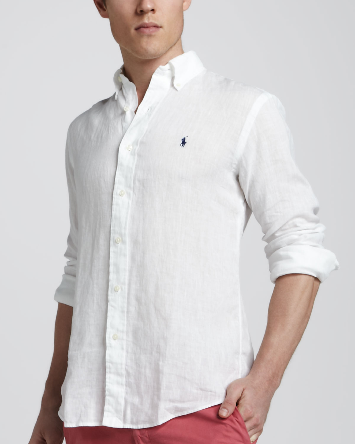 Lyst - Polo Ralph Lauren Linen Sport Shirt White in White for Men