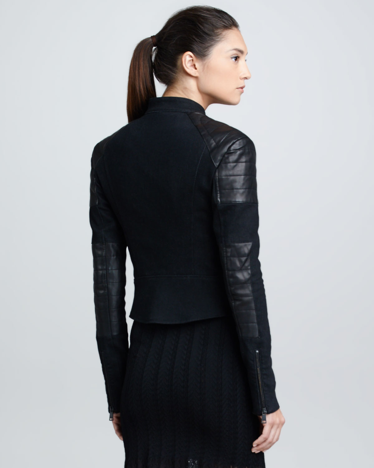 Ralph Lauren Black Label Leatherpatch Denim Moto Jacket Twilight In Gallery