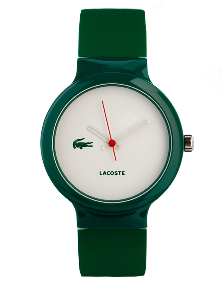 Lacoste Green Rubber Strap Watch in Green for Men | Lyst