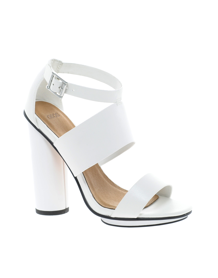 Lyst - Asos Hocus Heeled Sandals in White