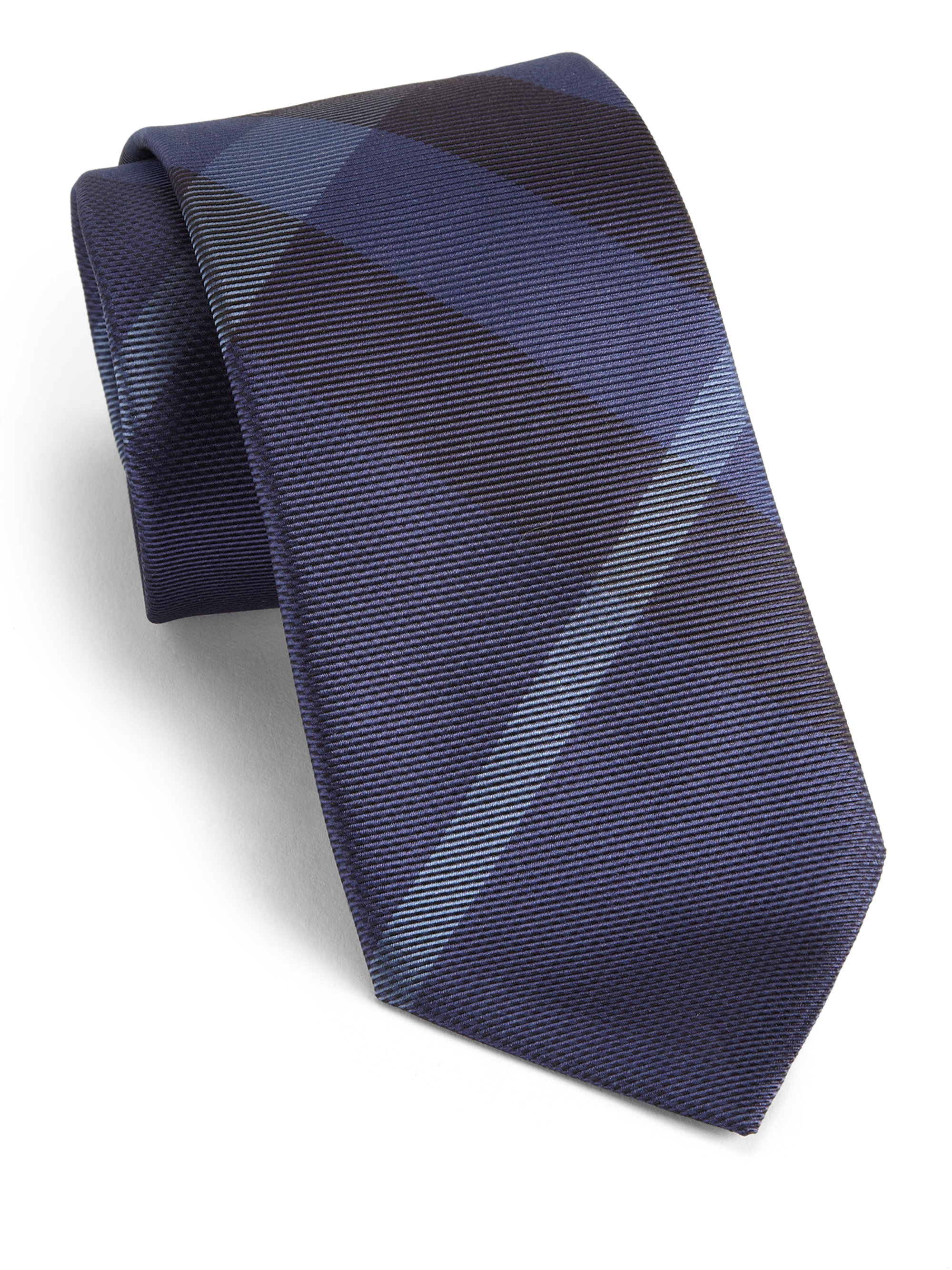 Lyst Burberry Silk Checkprint Tie in Blue for Men