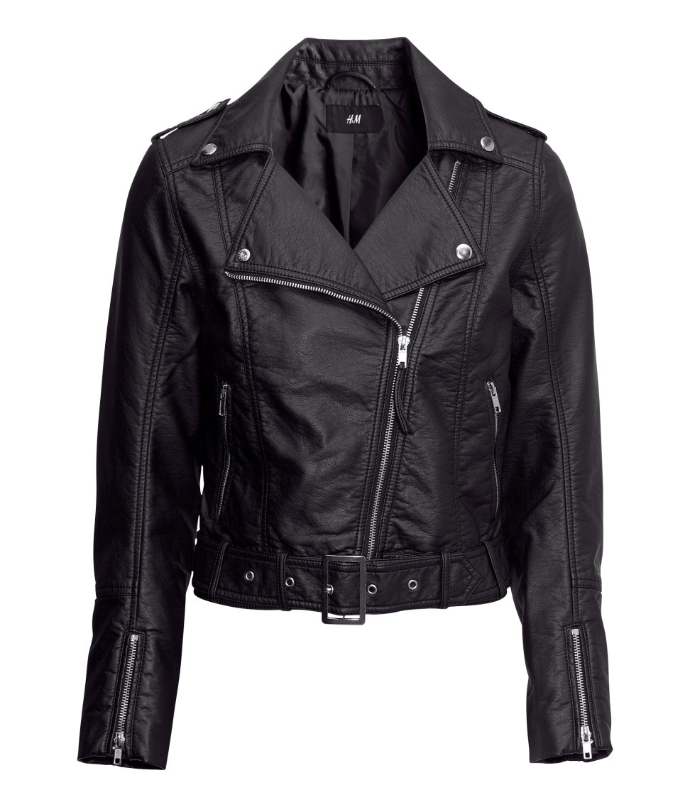 h & m leather shirt