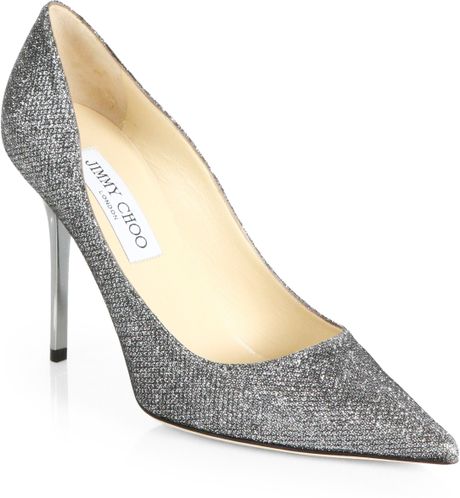 Jimmy Choo Abel Glitter Pumps in Silver (anthracite) | Lyst