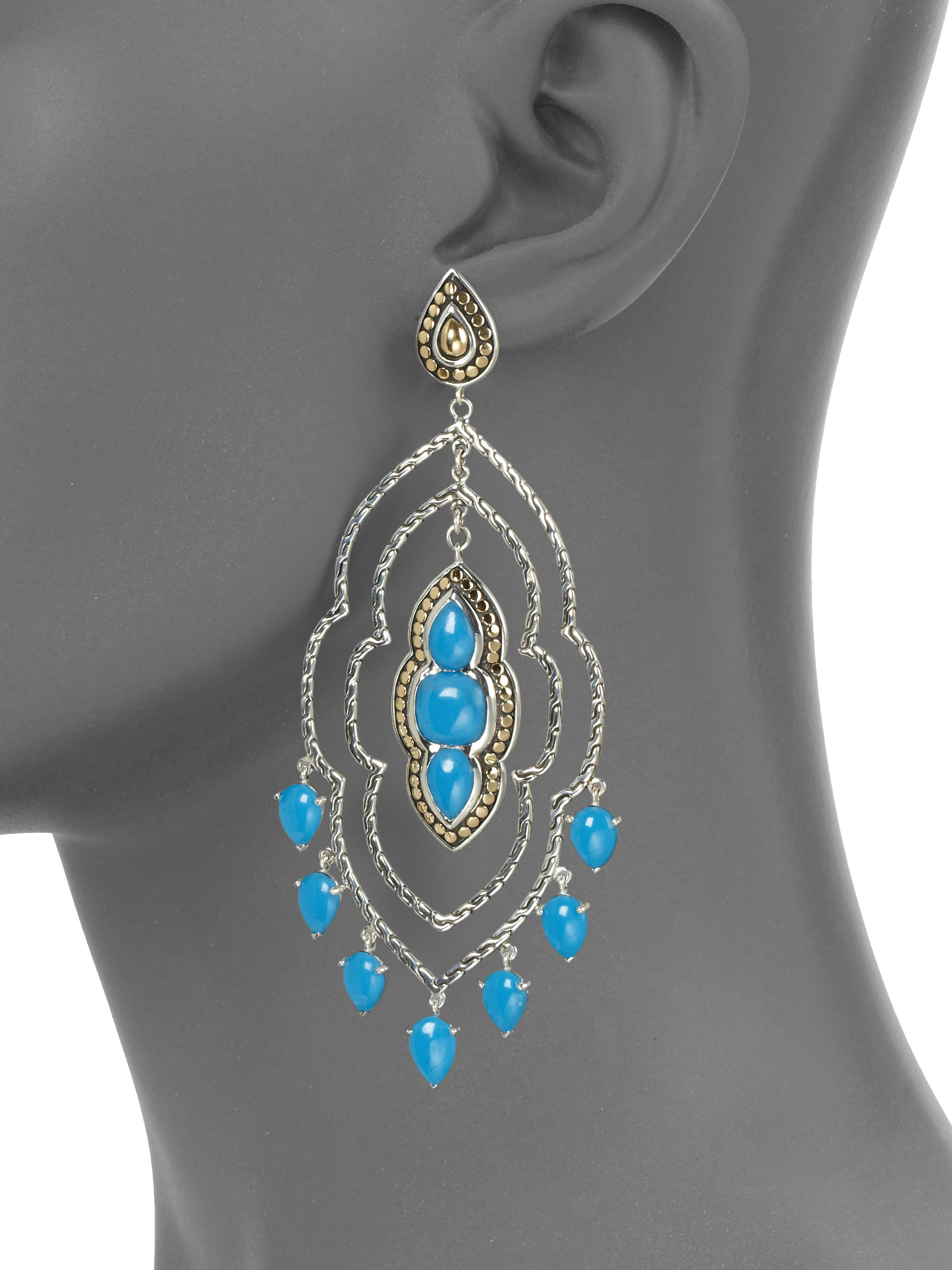 Lyst John Hardy Sterling Silver 18k Gold Turquoise Chandelier Gallery
