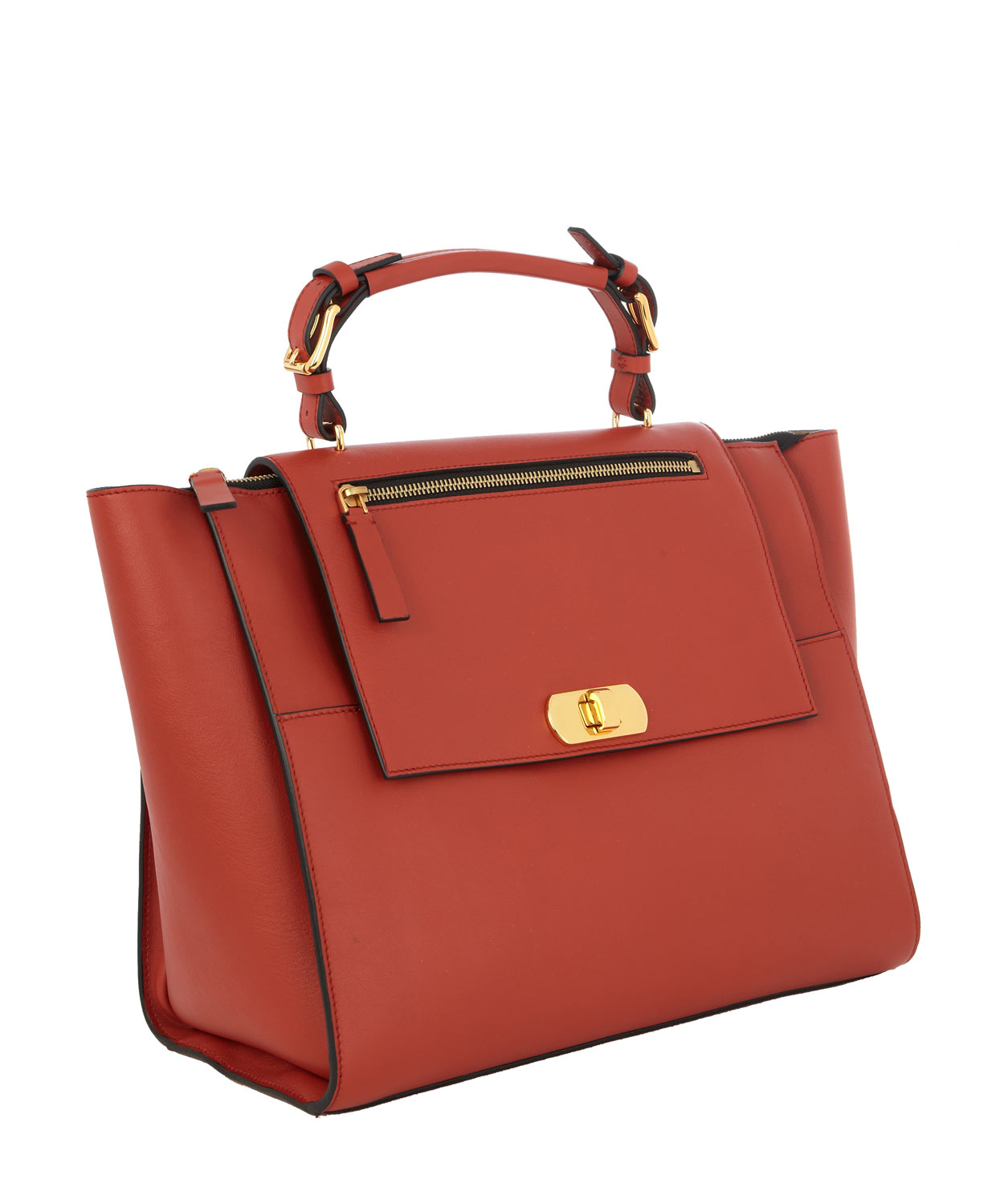 Marni Rust Leather Tote Bag in Red | Lyst