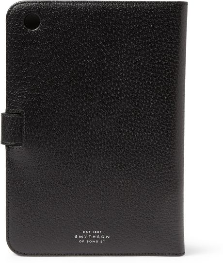 Smythson Textured leather Ipad Mini Case in Black for Men | Lyst