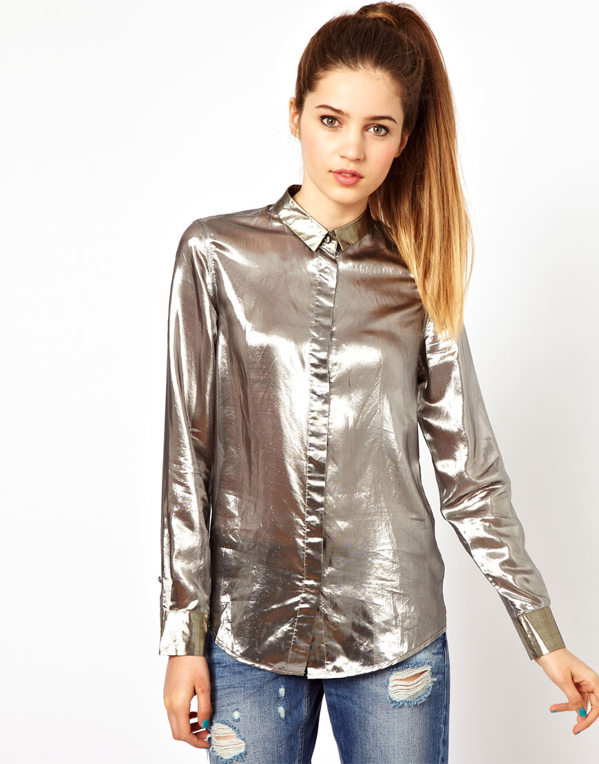 silk gold blouse