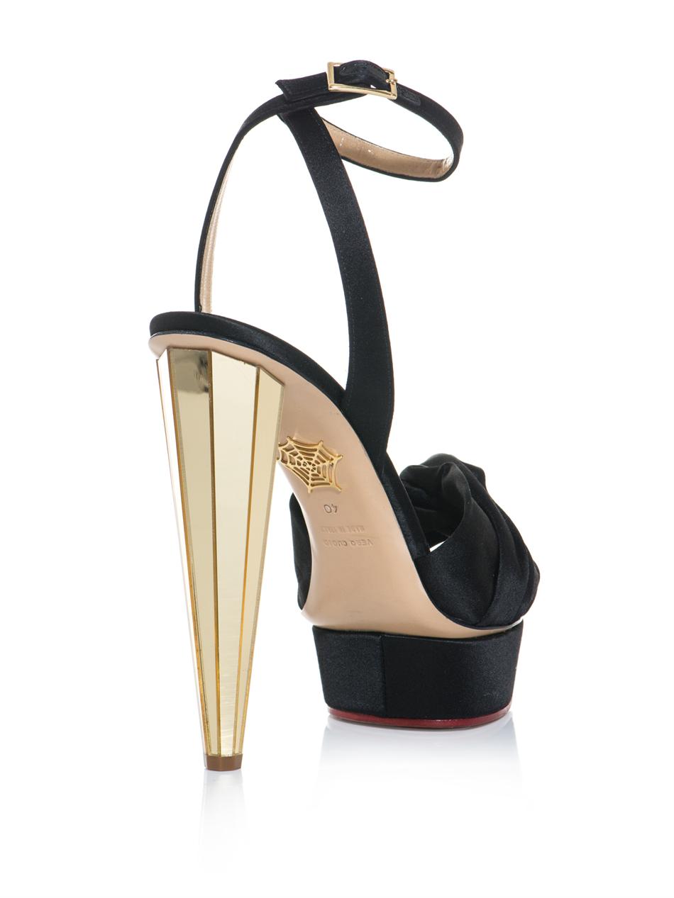 Lyst - Charlotte Olympia Showtime Mirrored Heel Shoes in Black