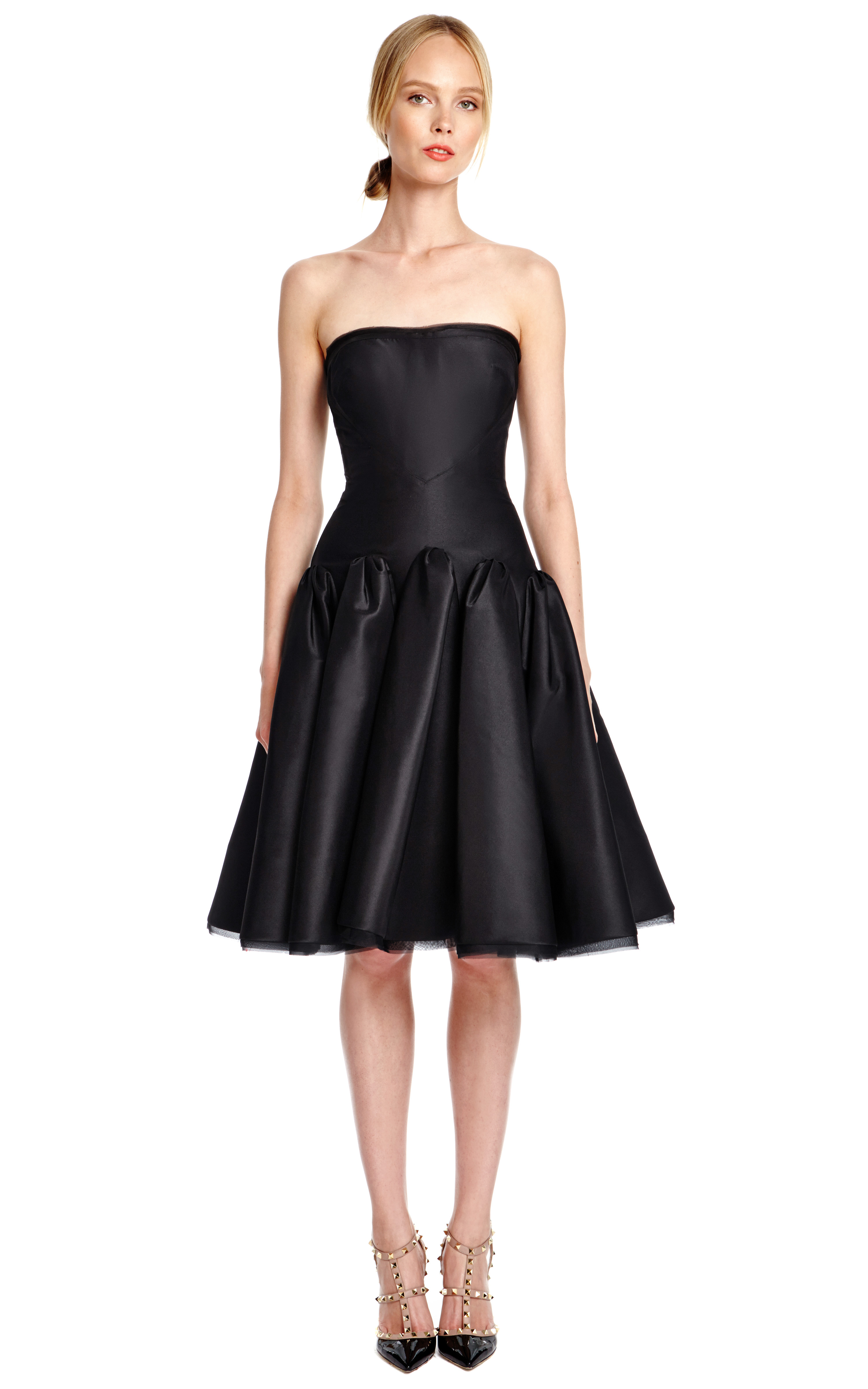 Lyst Zac Posen Silk Faille Strapless Cocktail Dress In Black 