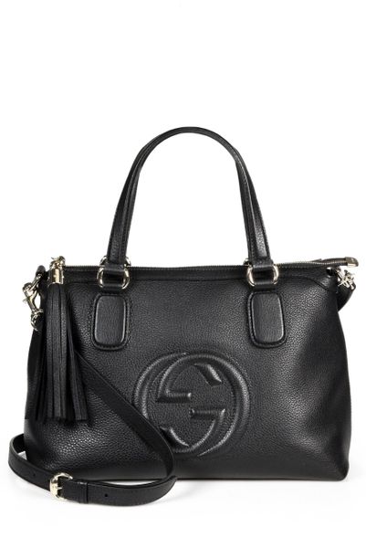 Gucci Soho Leather Top Handle Bag in Black | Lyst