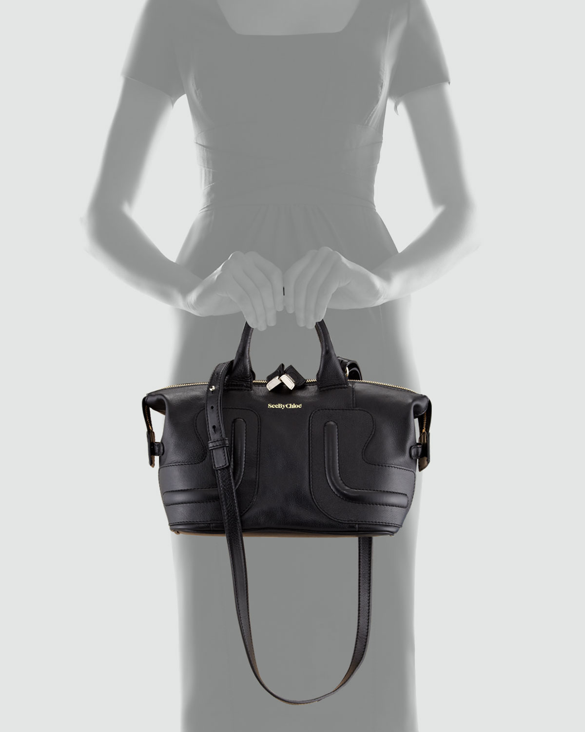 chloe marcie gray - See by chlo Kay Leather Satchel Bag Black in Black | Lyst