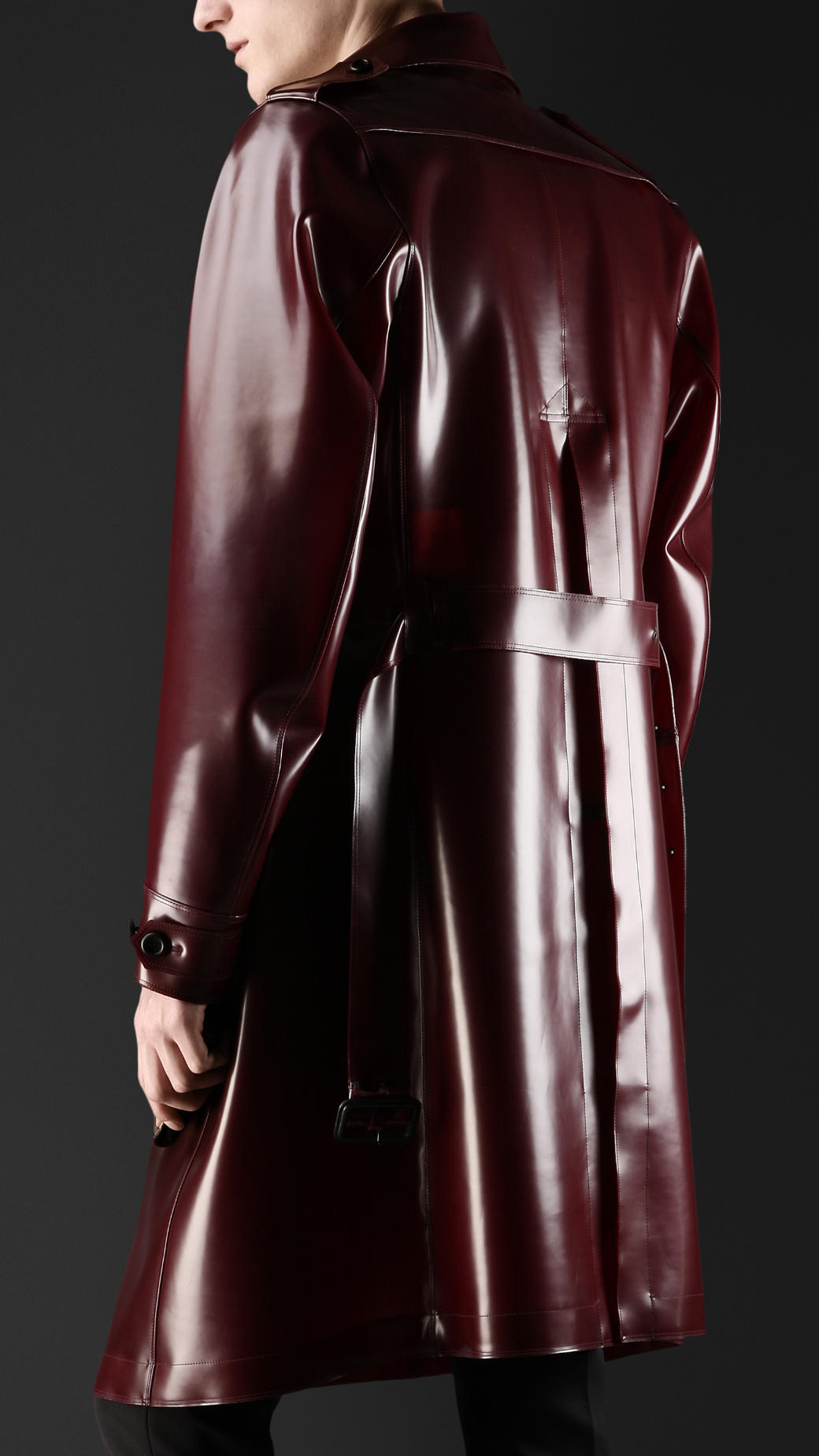 Burberry Prorsum Oxblood Translucent Rubber Trench Coat Product 2 10849148 315115109 
