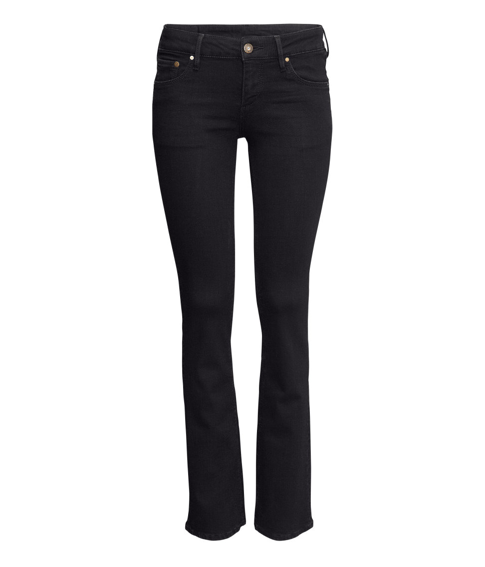 H&m Bootcut Low Jeans in Black | Lyst