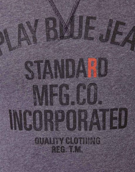 Replay Crew Neck Sweatshirt Blue Jeans Logo in Blue for Men | Lyst