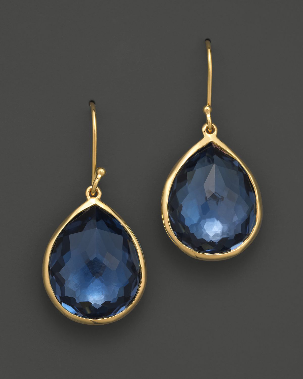 Lyst Ippolita 18k Gold Rock Candy Teardrop Earrings In London Blue Gallery