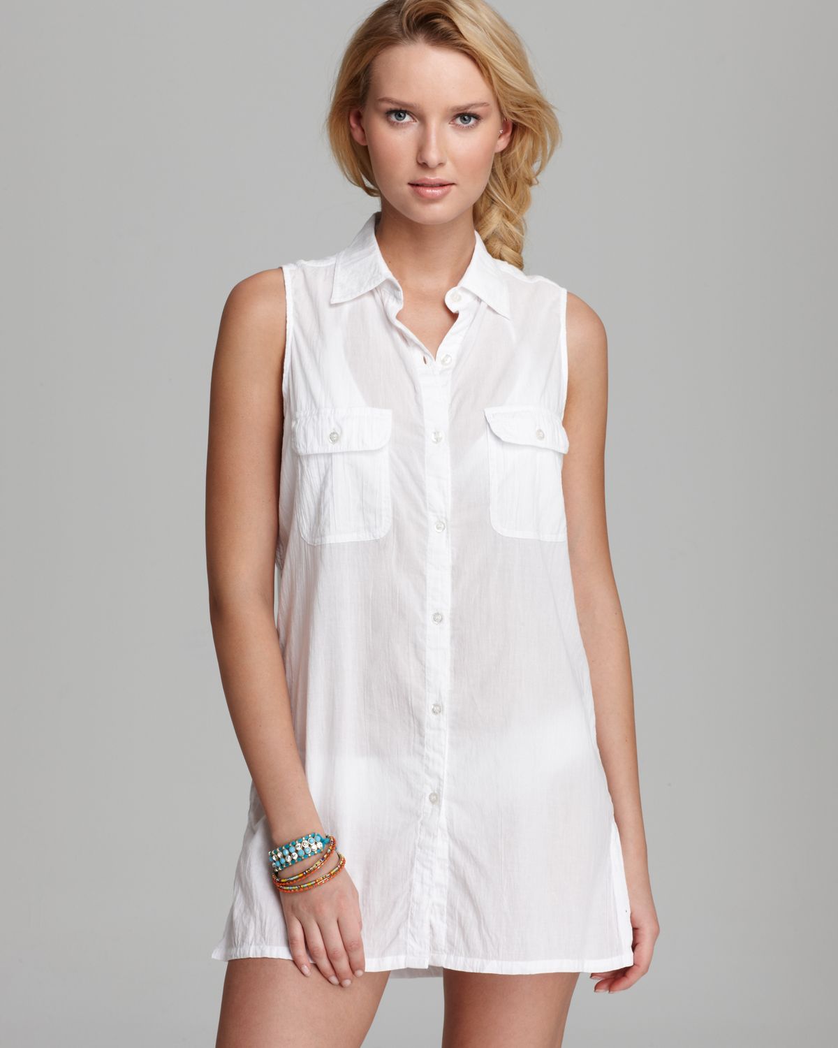 Lyst Lauren  by Ralph  Lauren  Crushed Cotton Sleeveless 