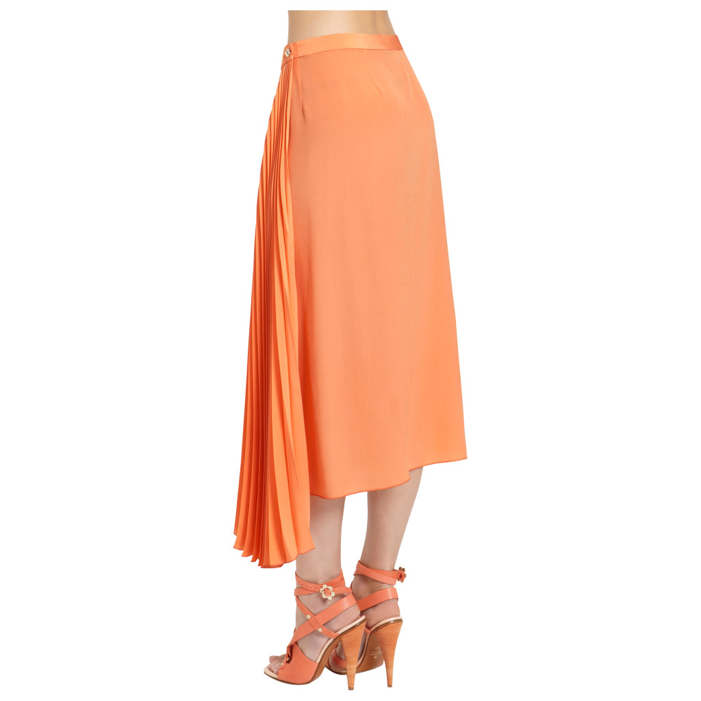 Lyst - Mulberry Pleat Side Skirt in Orange