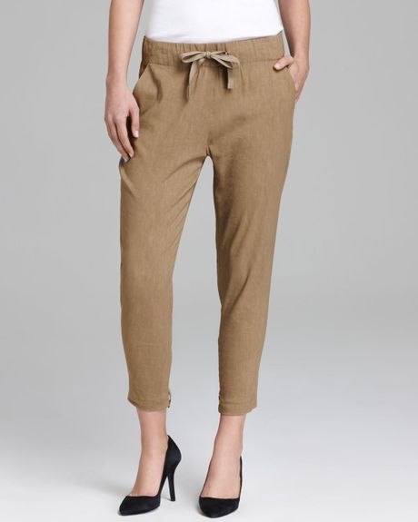 Theory Toro with Crunch Drawstring Pants in Beige (sandy/beige) | Lyst