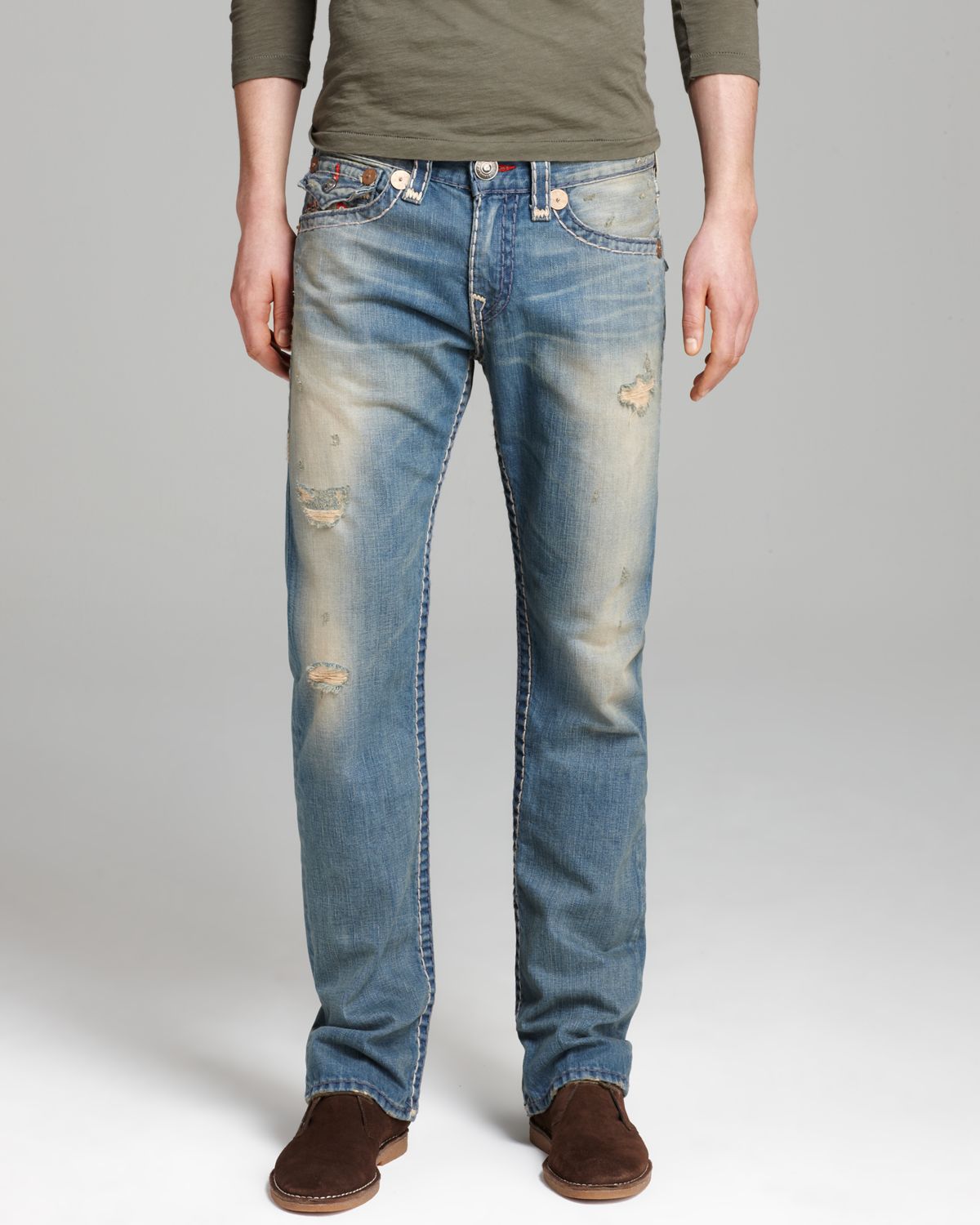 Lyst - True religion Jeans Ricky Super T Straight Fit in Wickett in ...