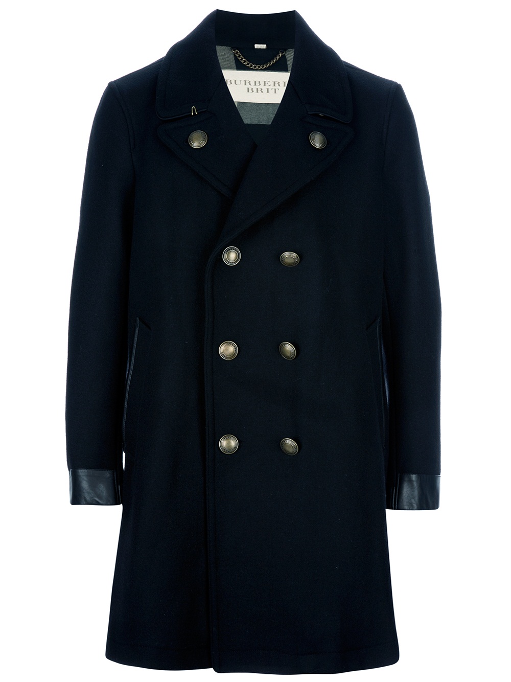 Lyst - Burberry Brit Wool Coat in Black for Men