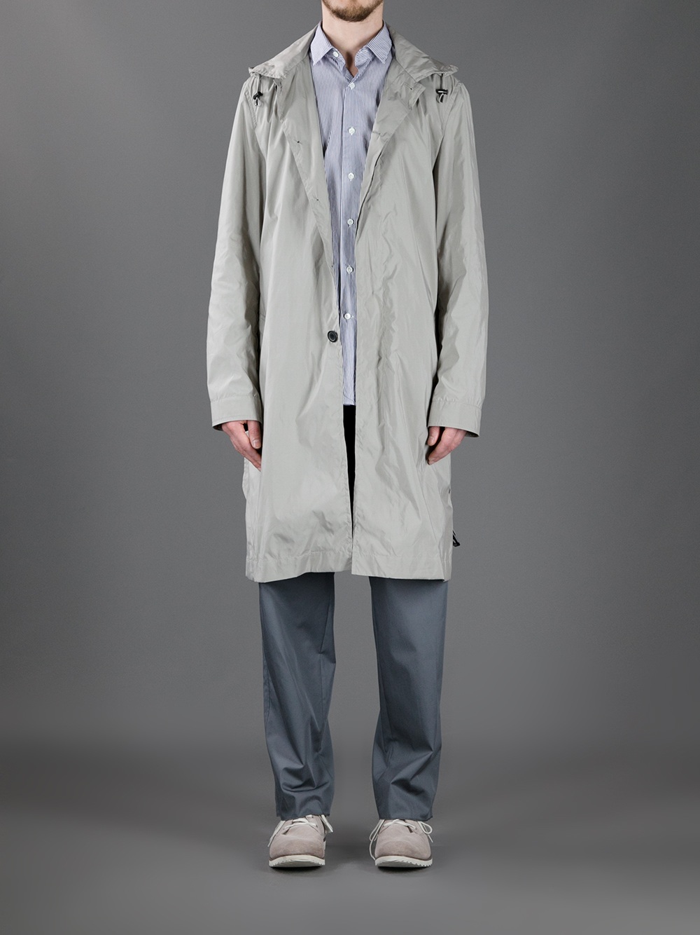 Lanvin Trench Coat In Gray For Men Lyst Gallery