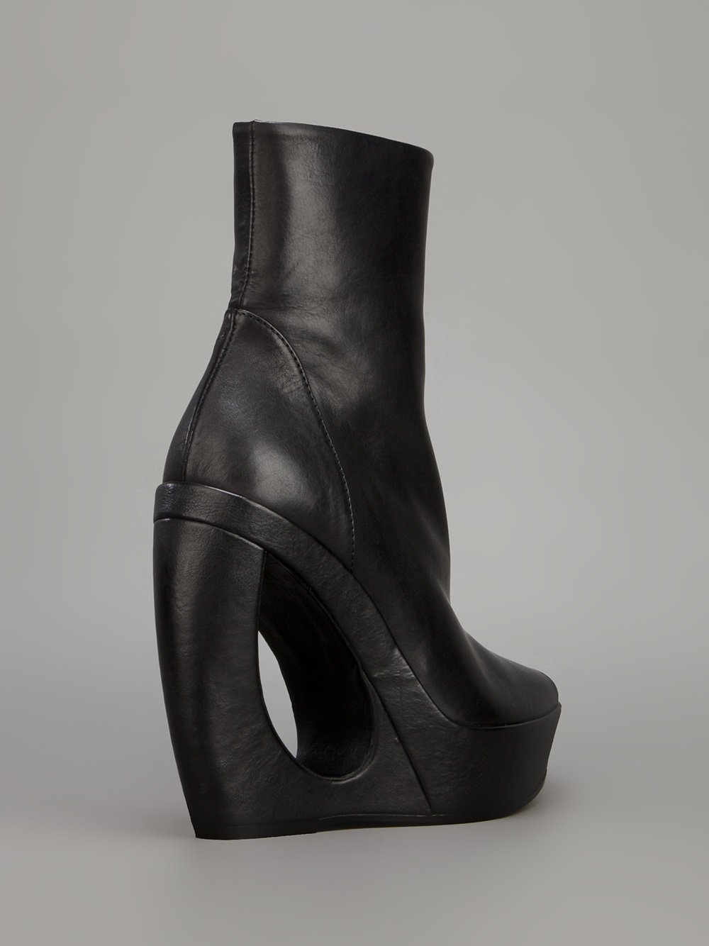 ann demeulemeester leather wedge ankle boots