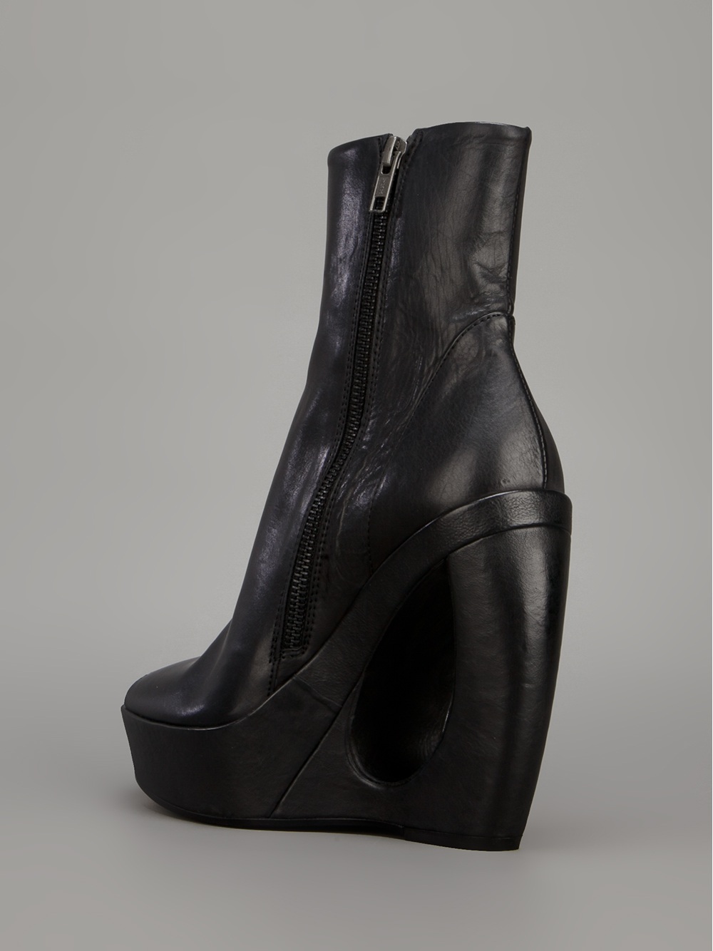 cut out wedge boots